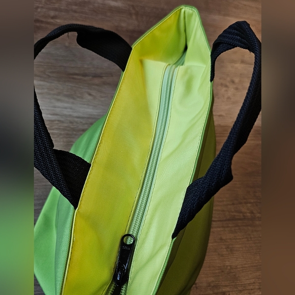 Hervè Chapelier Paris Green Nylong Zip Top Shoulder Tote Bag Purse - Picture 7 of 12